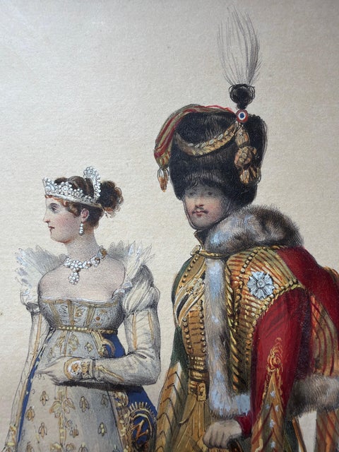French First Empire Court Costume Lithograph, 1807, Published 1847, view 2