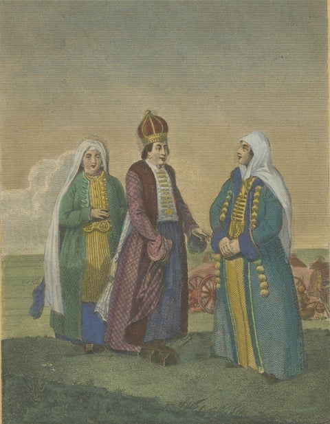 Nagai Tartars, Traditional Dress of Women of Distinction, c.1810 Engraving, close-up 4