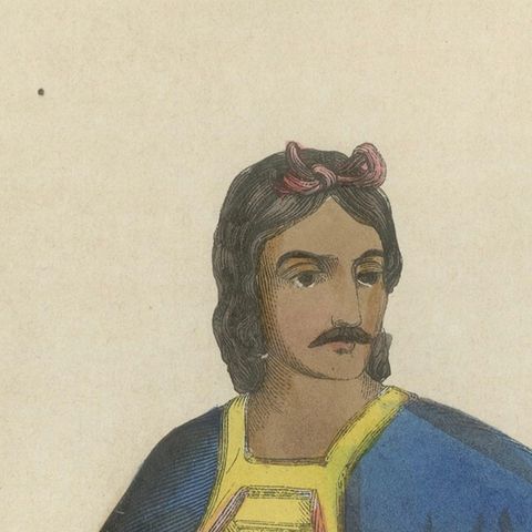 Chinese Tibetan Figure Costume Print, Hand-Colored Ethnographic Engraving, 1854, close-up 4