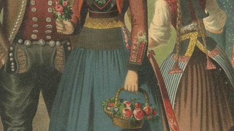 Vierlande Traditional Costume, near Hamburg, Northern Germany, c.1875, close-up 4