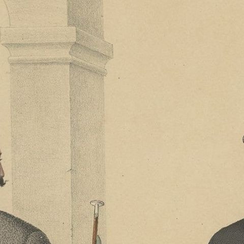 Antique Print of Men's Fashion, c.1900, close-up 1