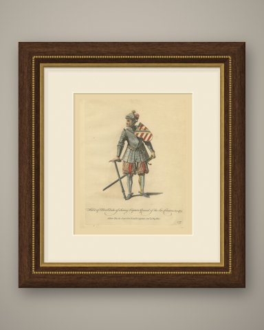 Albert Duke of Saxony in Armor with Shield and Sword, Costume of 1489, 1757, shown framed
