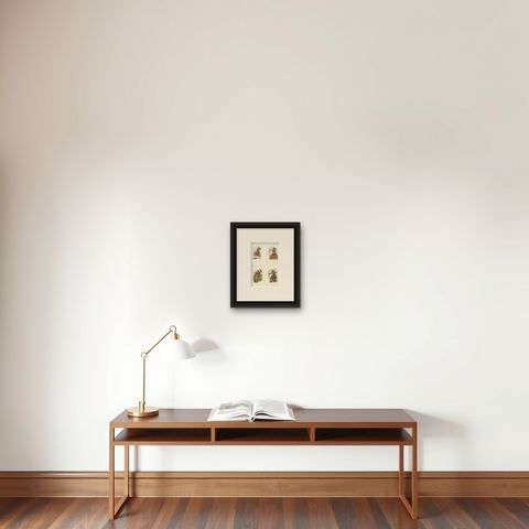 Set of 4 Original Antique Prints of Costumes of the Clans of Scotland, shown framed on a wall