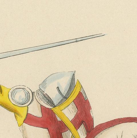 Templar Knight in Battle Attire, Costume Di Moyen Age, 1847, close-up 5