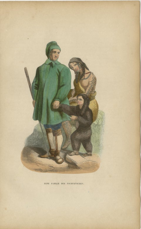 Antique Arctic Peoples & Northern Tribes Costume Prints, Set of 9, c.1852, view 8