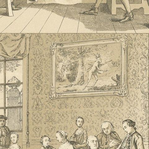 Pl. 156 Antique Print of English Scenes, Costumes by Racinet, 'circa 1880', close-up 2