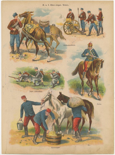 Set of 10 Antique Military Costume Prints, view 5
