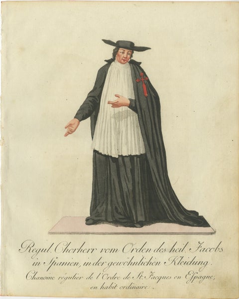 Cleric of the Order of Saint James in Spain in Ordinary Dress, 1791 Engraving, view 2