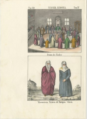 The Dance of the Kadri Dervishes and Two Veiled Women, 1842, view 2