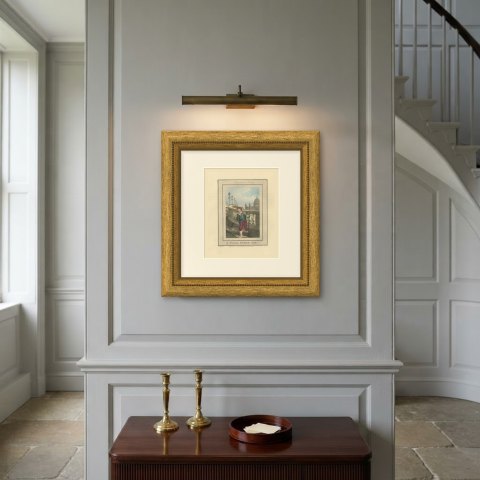 Chimney Sweep Boy on Blackfriars Bridge, Cries of London, 1804, shown framed on a wall