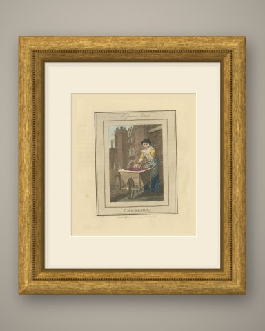 Cherries, St. James's Place, Cries of London, 1804, shown framed
