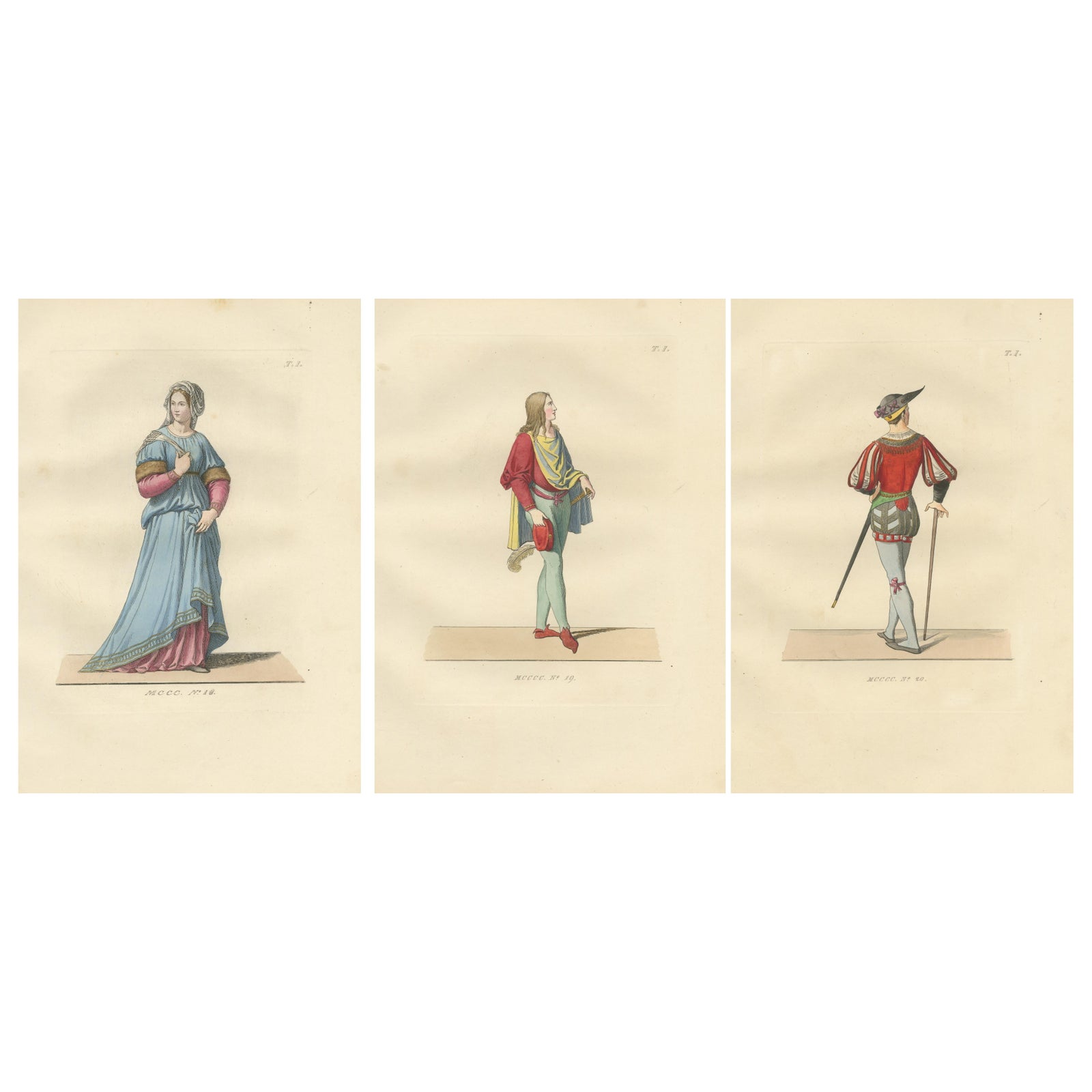 Italian Renaissance Dress: Noblewoman, Page, and Soldier in Fine Detail, 1845