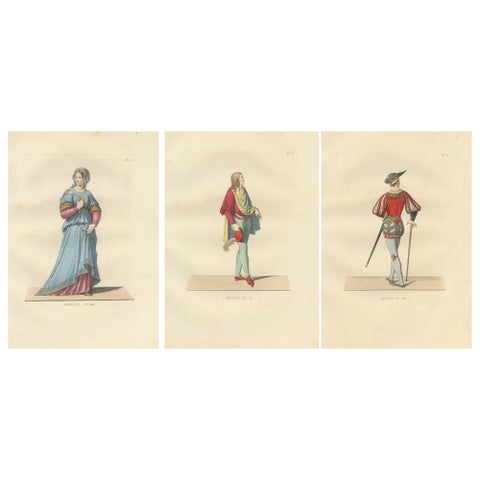 Italian Renaissance Dress: Noblewoman, Page, and Soldier in Fine Detail, 1845