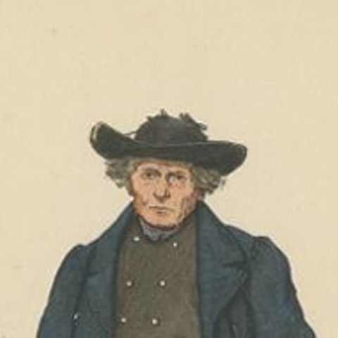 Antique Costume Print of a Farmer from the Ettersberg Region in Germany, c.1880, close-up 1