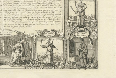 Antique China Costume & Xensi Bridge Engraving, Chatelain, 1719, close-up 6