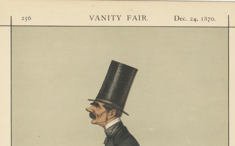Victorian Statesman with Top Hat, Vanity Fair Statesmen Series, 1870, close-up 3