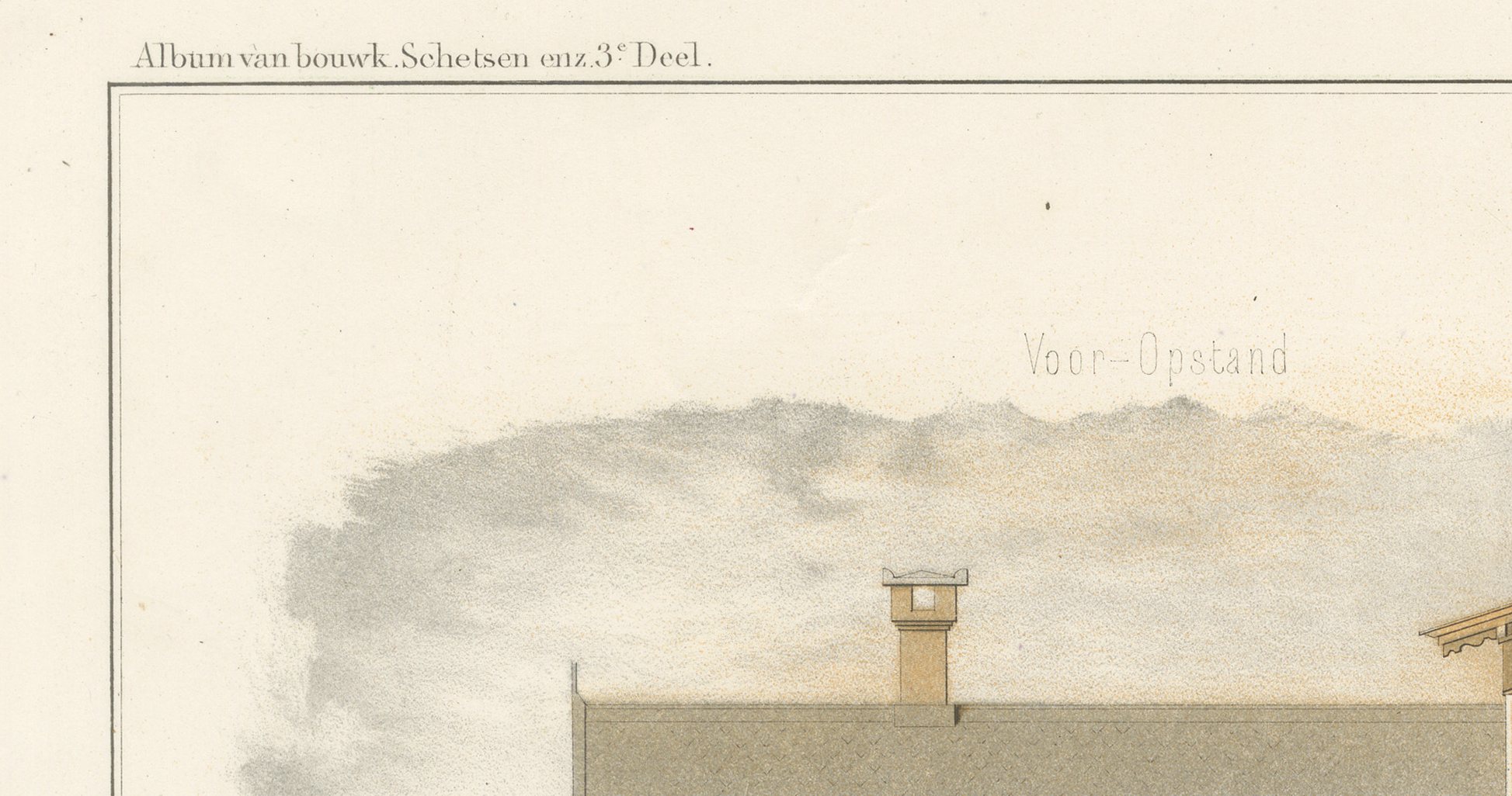Swiss Chalet Villa by Springer, Dutch Architecture Print, Leliman, 1865-1866, view 2