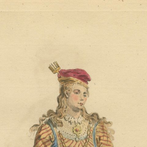 Greek Lady of Pera, Ottoman Costume Print, Hand-Colored Engraving, 1749, close-up 4