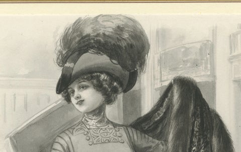 Ferdinand-Léon Ménétrier French Belle Époque Fur Fashion Design, c.1910, close-up 6