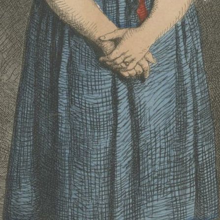 Antique Costume Print of a Girl from Val Pusteria, South Tirol, Italy, c.1880, close-up 2