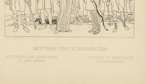 Ancient Scythians and Asia Minor Costumes, Antique Ethnographic Print, c.1905, close-up 5
