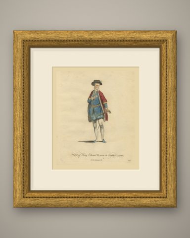 Habit of King Edward VI Worn in England in 1550, Jefferys Costume Plate, 1757, shown framed