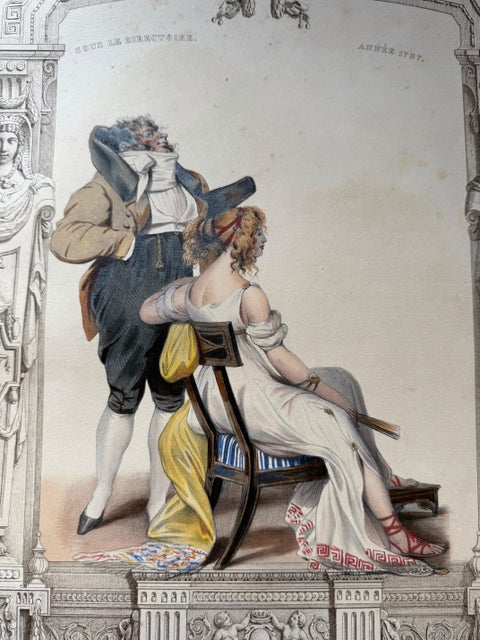 French Directoire Costume Lithograph, Under the Directory 1797, Published 1847, view 5