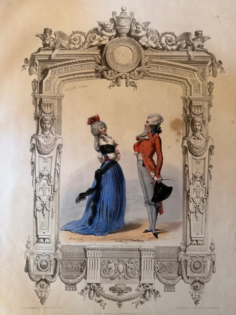 Louis XVI French Court Costume Lithograph, 1792, Published 1847, view 4
