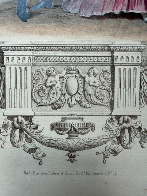 French Louis XVI Promenade Costume Lithograph, 1792, Published 1847, view 6