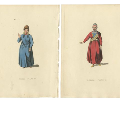 Picturesque Representations of the Dress and Manners of the Russians, 1814, close-up 1