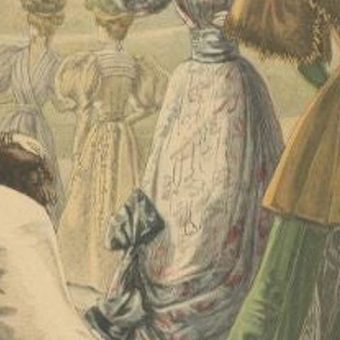 Antique Fashion Print of Women in Germany, 1894, close-up 1