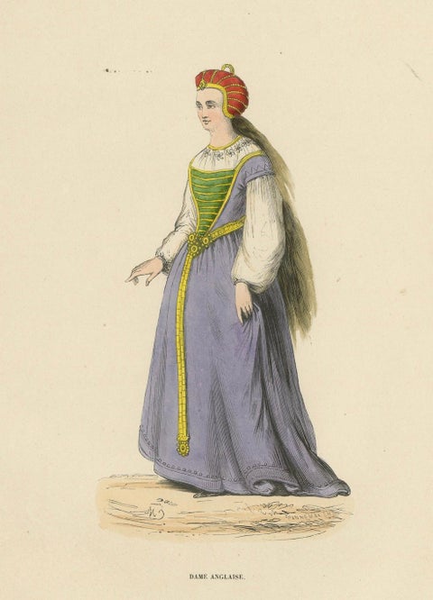 Renaissance Refinement: An English Lady in 'Costume du Moyen Âge, 1847, close-up 4