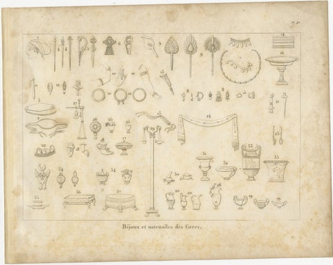 Set of Four Ancient Greek Costume, Arms and Decorative Arts Prints, 1825, view 4