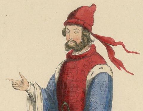 Noble Bearing: A German Gentleman in Medieval Attire, 1847, close-up 2