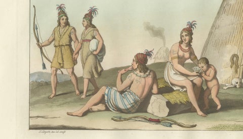 Indigenous People of Formosa (Taiwan), Ferrario Costume Print, c.1815, close-up 3