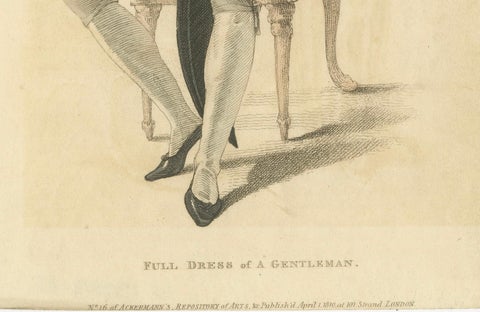 Full Dress of a Gentleman, 1810: Refined Regency Fashion from Ackermann, close-up 1