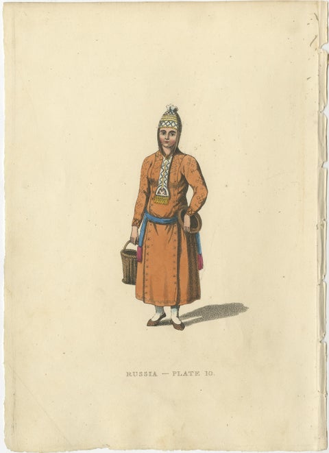 A Visual Journey through 19th-Century Russian Ethnic Attire, Engraved in 1814, view 2
