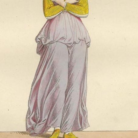 Renaissance Italian Costumes: Soldier, Young Italia Lady, Florentine Noble, 1845, close-up 1