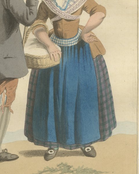 Schouwen Couple going to Zierikzee Market, Zeeland Print, 1811, close-up 3