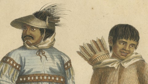 Nenet, Aleut & Inuit Costume Study, Brodtmann Lithograph, 1816, close-up 3