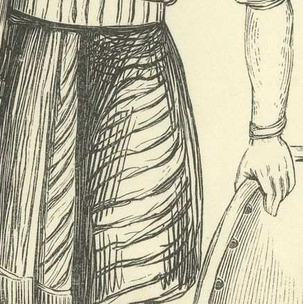 Warrior of the Island of Sawoe, Antique Wahlen Costume Print, 1843-1844, close-up 3