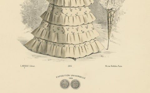 Victorian Fashion Flourishes: A Lithograph for the 1889 Exposition Universelle, close-up 2