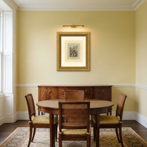 Milk Seller in Cavendish Square, Cries of London, 1804, shown framed in a room