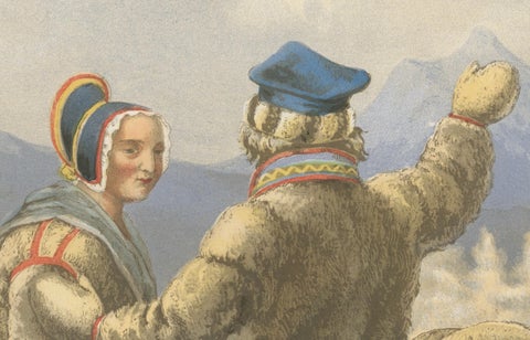 Sámi Winter Dress, Karasjok, Northern Norway, Traditional Arctic Clothing, 1860, close-up 4