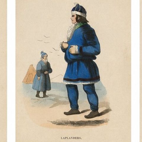 Antique Arctic Peoples & Northern Tribes Costume Prints, Set of 9, c.1852, close-up 1