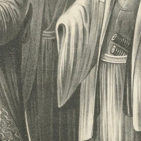 Chinese Figures in Traditional Attire by Karl Joseph Brodtmann, 1836, close-up 4