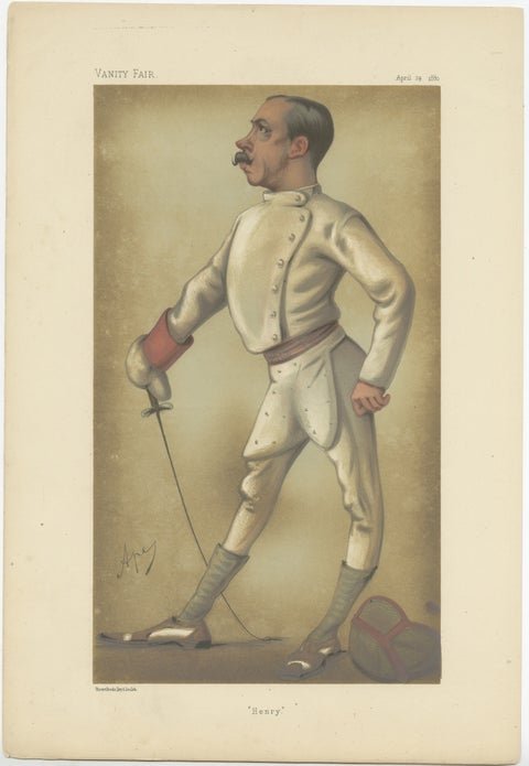 Elegant Defense: 'Henry' in Fencing Regalia, Vanity Fair by 'Ape', 1880, view 2