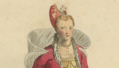 Duke & Duchess of Venice Costume Engravings in 1581, Hand-Colored Pair, 1749, close-up 4