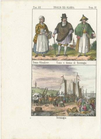 Dutch Woman, Man and Woman of Scheveningen and the Beach, 1842, view 2