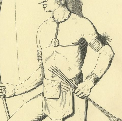Native of Vanikoro, Antique Wahlen Costume Print, 1843-1844, close-up 3